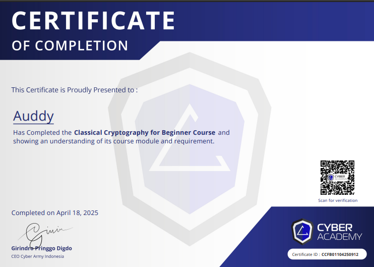 Classical Cryptography for Beginners Course